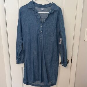 Old Navy Light Blue Button-Up Denim Dress